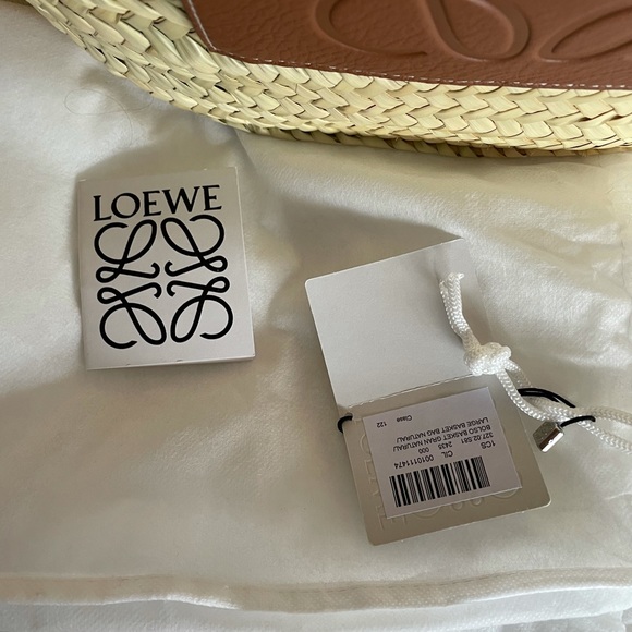NEW Loewe Beach Tote Basket Bag Straw Leather - Picture 6 of 11